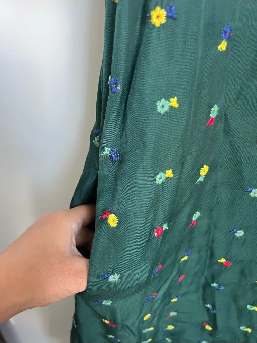 Tuckernuck Molly Midi Dress Green Embroidered Floral Women's Large